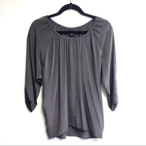 CLUB MONACO Helena Popover Silk Blouse Grey XS - Picture 1 of 7